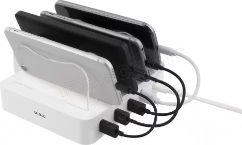 Photo de Station de charge USB Deltaco 4 ports USB-A  (Blanc)