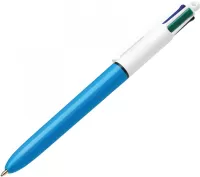 Photo de Stylo à bille Bic 4 couleurs pointe moyenne (Blanc/Bleu)