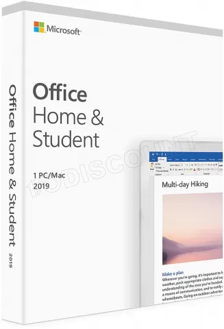 Photo de Suite Bureautique Microsoft Office Famille et Etudiant 2019 - 1 poste (PKC - Carte d'activation)