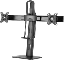 Photo de Support ajustable Double écran à poser Deltaco ARM-0311 de 17" à 27" (Noir)