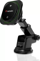 Photo de Support de téléphone à ventouse pour voiture Verbatim Charge 'n' Drive Qi2 RVB avec chargeur induction
