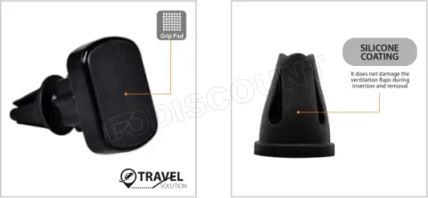 Photo de Support de téléphone magnétique avec pince Tiemme pour voiture (Noir)