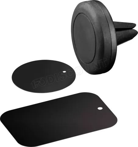 Photo de Support de téléphone magnétique sur grille d'aération Goobay pour voiture (Noir)