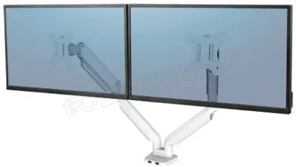 Photo de Support Double Ecran à poser Fellowes Platinium jusqu'à 27" (9 kg max/écran) (Blanc)