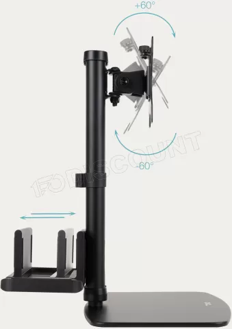 Photo de Support écran à fixer Tooq DB1128TN 17"-27" (6kg max) avec support mini-PC (Noir)