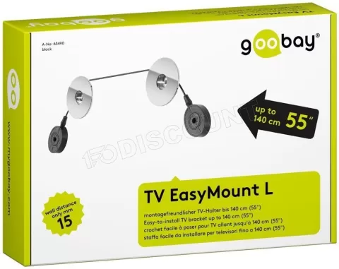 Photo de Support Ecran mural Goobay TV EasyMount L 55"max (50kg max) (Noir)