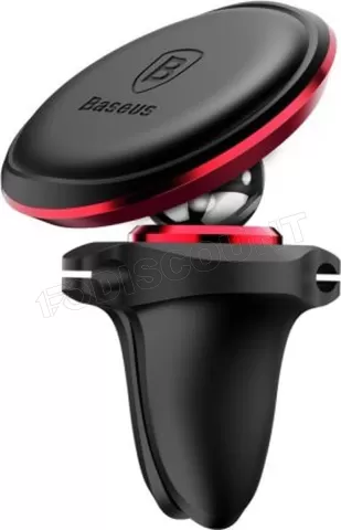 Photo de Support magnétique de téléphone avec pince Baseus (Noir/Rouge)