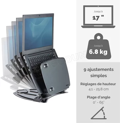 Photo de Support / rehausseur Fellowes Professional Series pour ordinateur portable 17"max (Noir)