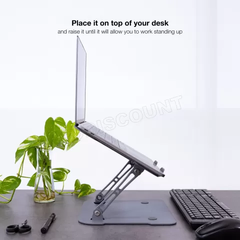 Photo de Support / réhausseur Tooq TQLRS0012-AL-G en Aluminium pour ordinateur portable
