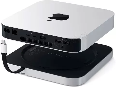 Photo de Support Satechi pour Mac Mini avec USB, HDMI, Jack et SD (Argent