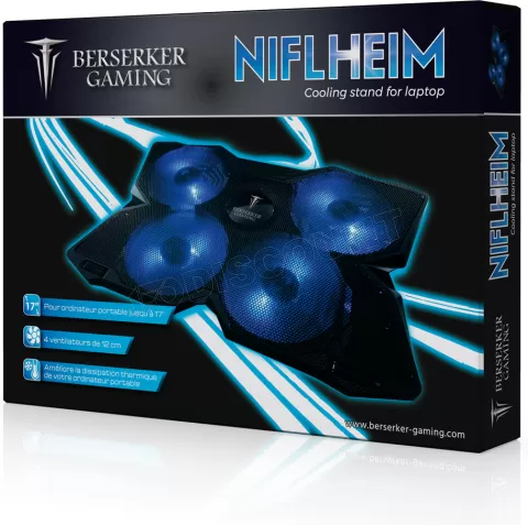 Photo de Support ventilé Berserker Gaming Niflheim Bleu 17"max (Noir)