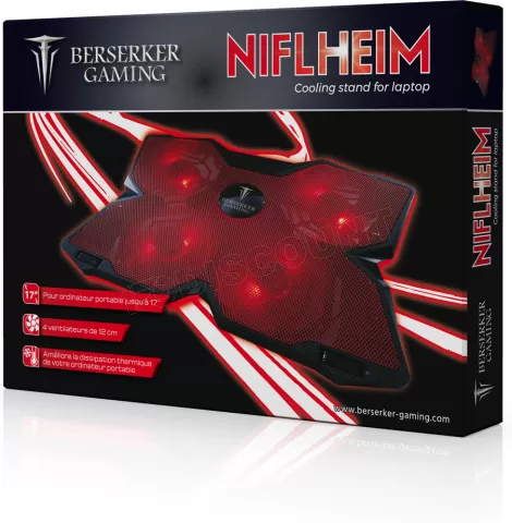 Photo de Support ventilé Berserker Gaming Niflheim Rouge 17"max (Noir)