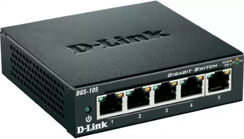 Photo de Switch réseau ethernet Gigabit D-Link DGS-105/E - 5 ports (Métal)