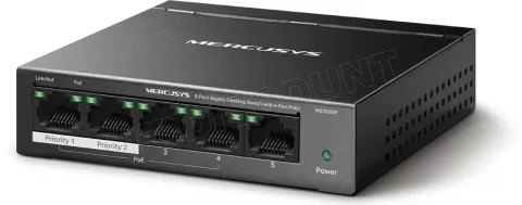Photo de Switch réseau Ethernet Gigabit Mercusys MS105GP - 5 ports dont 4 PoE+