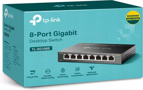Photo de Switch réseau ethernet Gigabit TP-Link Easy Smart TL-SG108S - 8 ports
