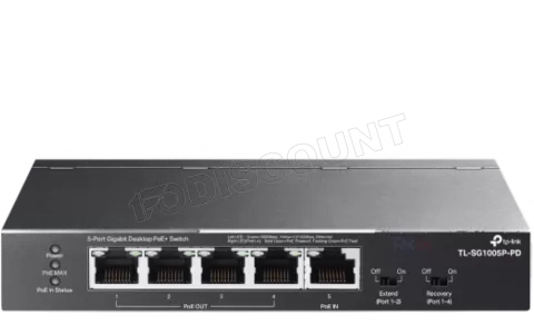 Photo de Switch réseau ethernet Gigabit TP-Link TL-SG1005P-PD - 5 ports dont 4x PoE