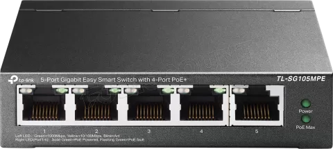 Photo de Switch réseau ethernet Gigabit TP-Link TL-SG105MPE - 5 ports dont 4x PoE