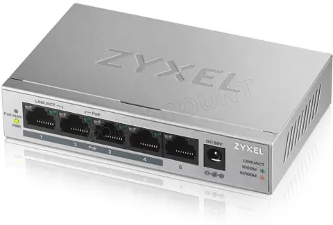 Photo de Switch réseau ethernet Gigabit Zyxel GS1005-HP - 5 ports dont 4x PoE