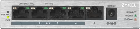 Photo de Switch réseau ethernet Gigabit Zyxel GS1005-HP - 5 ports dont 4x PoE