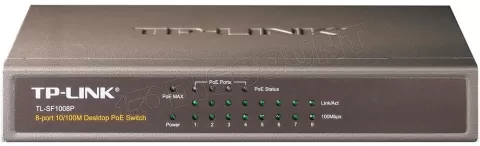 Photo de Switch réseau ethernet TP-Link SF1008P (PoE) - 8 ports (Métal)