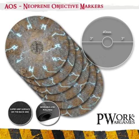 Photo de Tapis de Jeu - Neoprene Objectives Age of Sigmar Thunder Strike