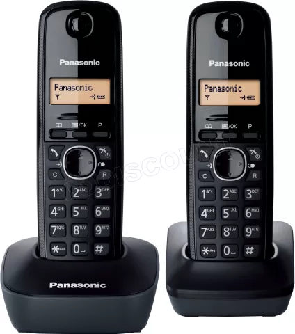 Photo de Téléphone fixe Panasonic KX-TG1612FRH Duo DECT (Noir)