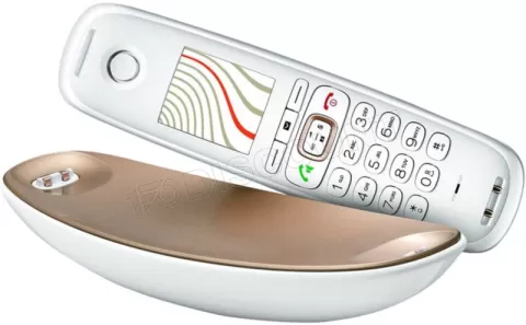 Téléphone fixe sans fil Gigaset Sculpture CL750 - 1 combiné (Blanc/Marron)  à prix bas