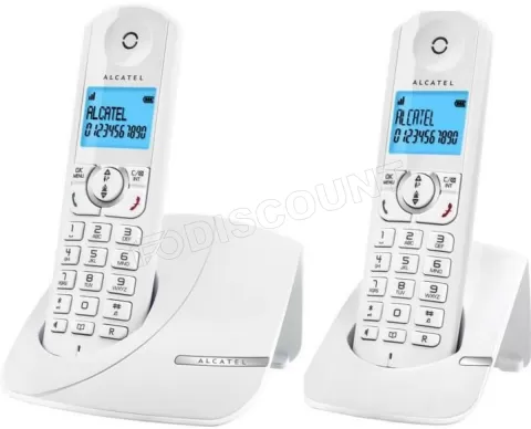 Photo de Téléphones fixes sans fil Alcatel F360 Duo - 2 combinés (Blanc)