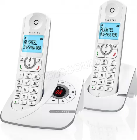 Photo de Téléphones fixes sans fil Alcatel F390 Duo - 2 combinés (Blanc/Gris)