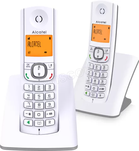Photo de Téléphones fixes sans fil Alcatel F530 Trio - 3 combinés (Blanc/Gris)