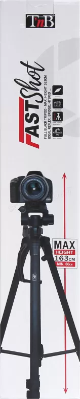 Treppiede T'nB Fast Shot 1M63 – Leggero In Alluminio Con Testa 3D, Altezza Max 163 Cm – Nero