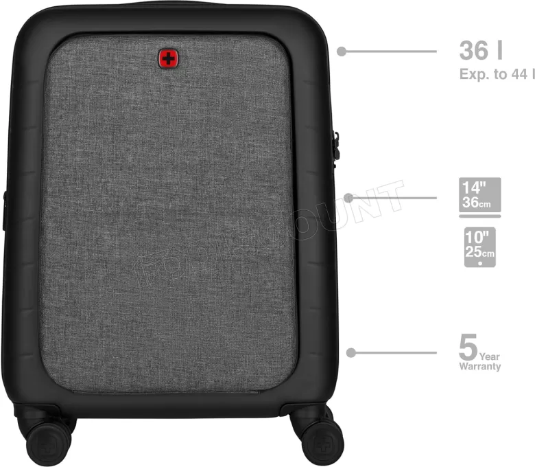 Grande Valise Cabine Wenger, Noire, Coque Souple, 2 Roues, Occasion