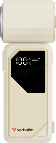 Photo de Ventilateur à main sur batterie Verbatim Cool'n'Go AirJet (Blanc/Argent)