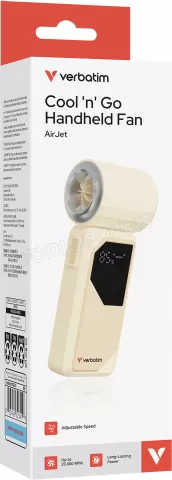 Photo de Ventilateur à main sur batterie Verbatim Cool'n'Go AirJet (Blanc/Argent)