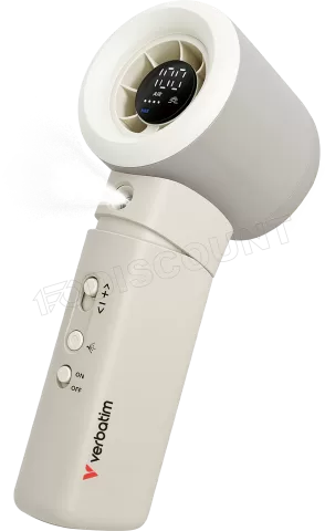 Photo de Ventilateur à main sur batterie Verbatim Cool'n'Go Aqua Breeze (Blanc/Argent)