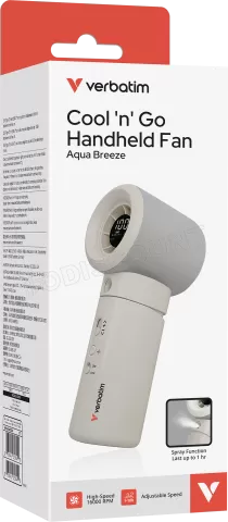 Photo de Ventilateur à main sur batterie Verbatim Cool'n'Go Aqua Breeze (Blanc/Argent)
