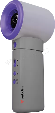 Photo de Ventilateur à main sur batterie Verbatim Cool'n'Go Aqua Breeze (Violet/Gris)