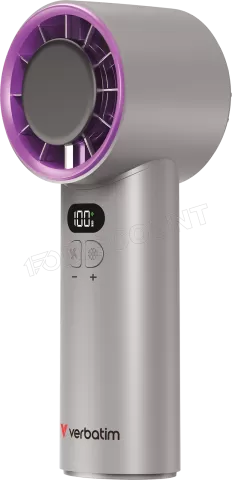 Photo de Ventilateur à main sur batterie Verbatim Cool'n'Go Ice Touch - Ø6cm (Gris/Violet)