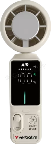 Photo de Ventilateur à main sur batterie Verbatim Cool'n'Go Ice Touch Pro (Blanc/Argent)