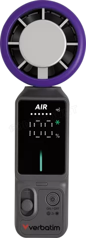 Photo de Ventilateur à main sur batterie Verbatim Cool'n'Go Ice Touch Pro (Violet/Gris)