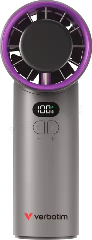 Photo de Ventilateur à main sur batterie Verbatim Cool'n'Go IceTouch - Ø6cm (Gris/Violet)