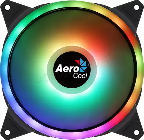 Photo de Ventilateur de boitier Aerocool Duo 14 RGB 14cm (Noir)