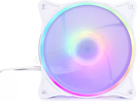 Photo de Ventilateur de boitier Alphacool Rise Aurora RGB - 12cm (Blanc)