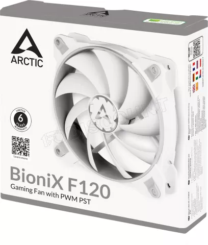 Photo de Ventilateur de boitier Arctic BioniX F120 - 12cm (Blanc/Gris)