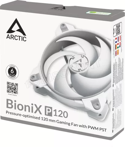 Photo de Ventilateur de boitier Arctic BioniX P120 - 12cm (Blanc/Gris)