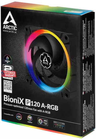 Photo de Ventilateur de boitier Arctic BioniX P120 RGB - 12cm (Noir)