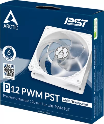 Photo de Ventilateur de boitier Arctic P12 PST - 12cm (Blanc)