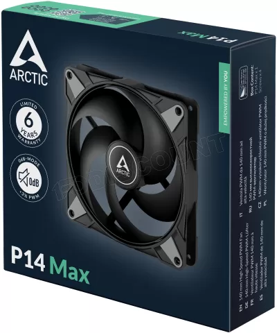 Photo de Ventilateur de boitier Arctic P14 Max - 14cm (Noir)