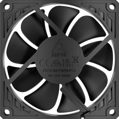 Photo de Ventilateur de boitier Arctic P8 Slim PWM PST - 8cm (Noir)