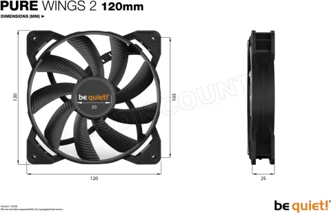 Photo de Ventilateur de boitier Be Quiet Pure Wings 2 Haute vitesse 12cm (Noir)